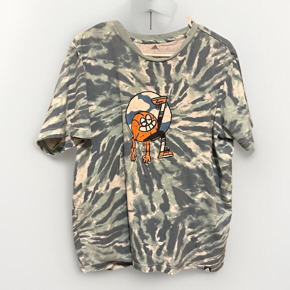 Adidas Lil Stripe Tie-dye Graphic Tee Sports Basketball Size Large - Picture 1 of 4